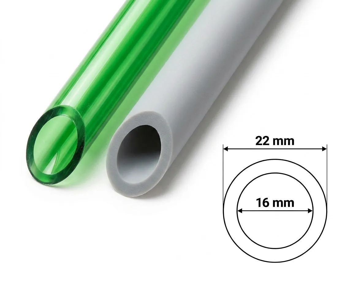 NatureHolic Silikon Aquarienschlauch 16/22 mm matt grau 3 m