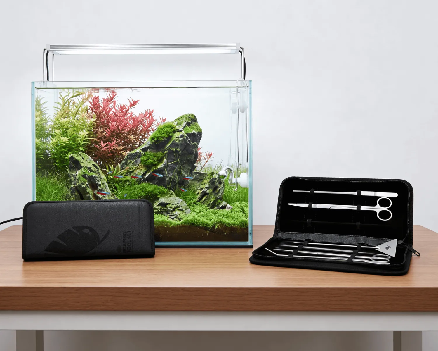 NatureHolic Aquascaping Set silver Werkzeug-Set 5-teilig Etui
