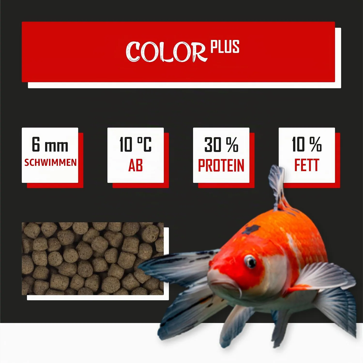 Tanoshi Color Plus Koifutter 13,5 kg 6 mm schwimmend Spirulina