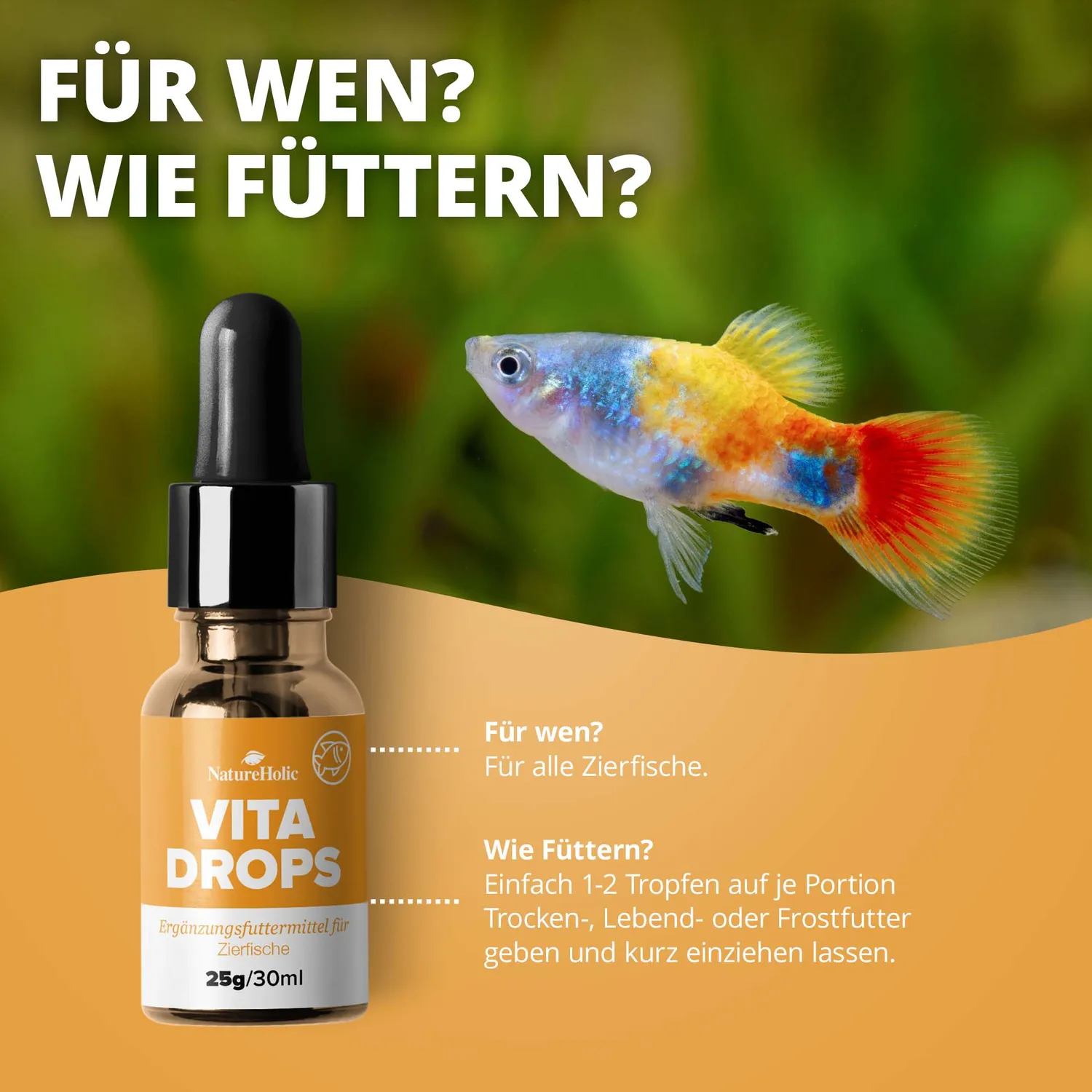NatureHolic Vita Drops Fish Fischfutter-Zusatz 30ml Vitamine