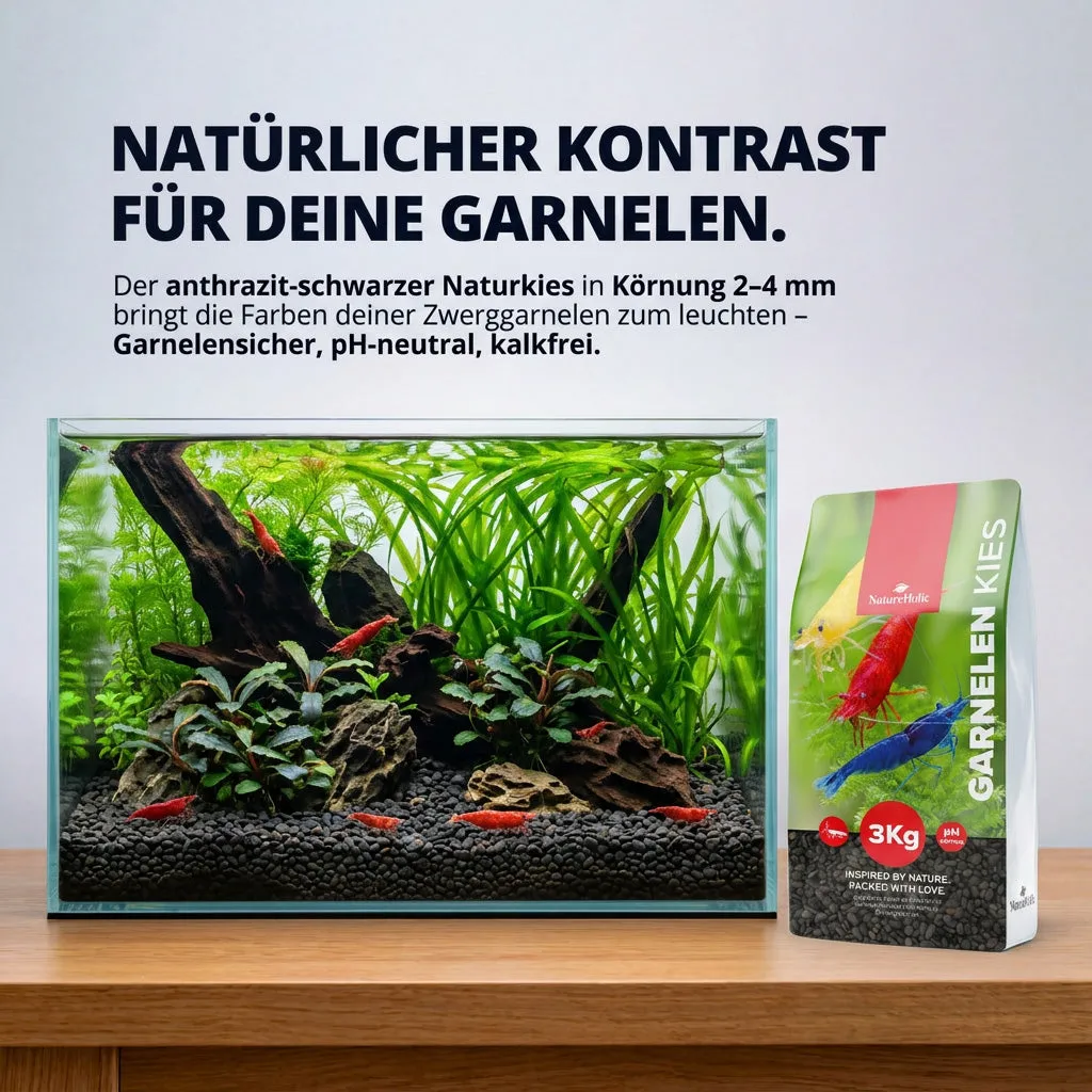 NatureHolic Garnelen Kies Naturkies schwarz 3 kg 2-4 mm