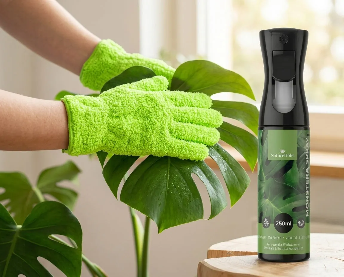 NatureHolic Blattpflege-Set Handschuhe + Spray 250ml