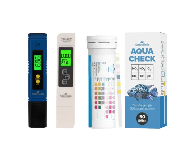 NatureHolic Wassertest Komplett Set 6-in-1 digital pH TDS