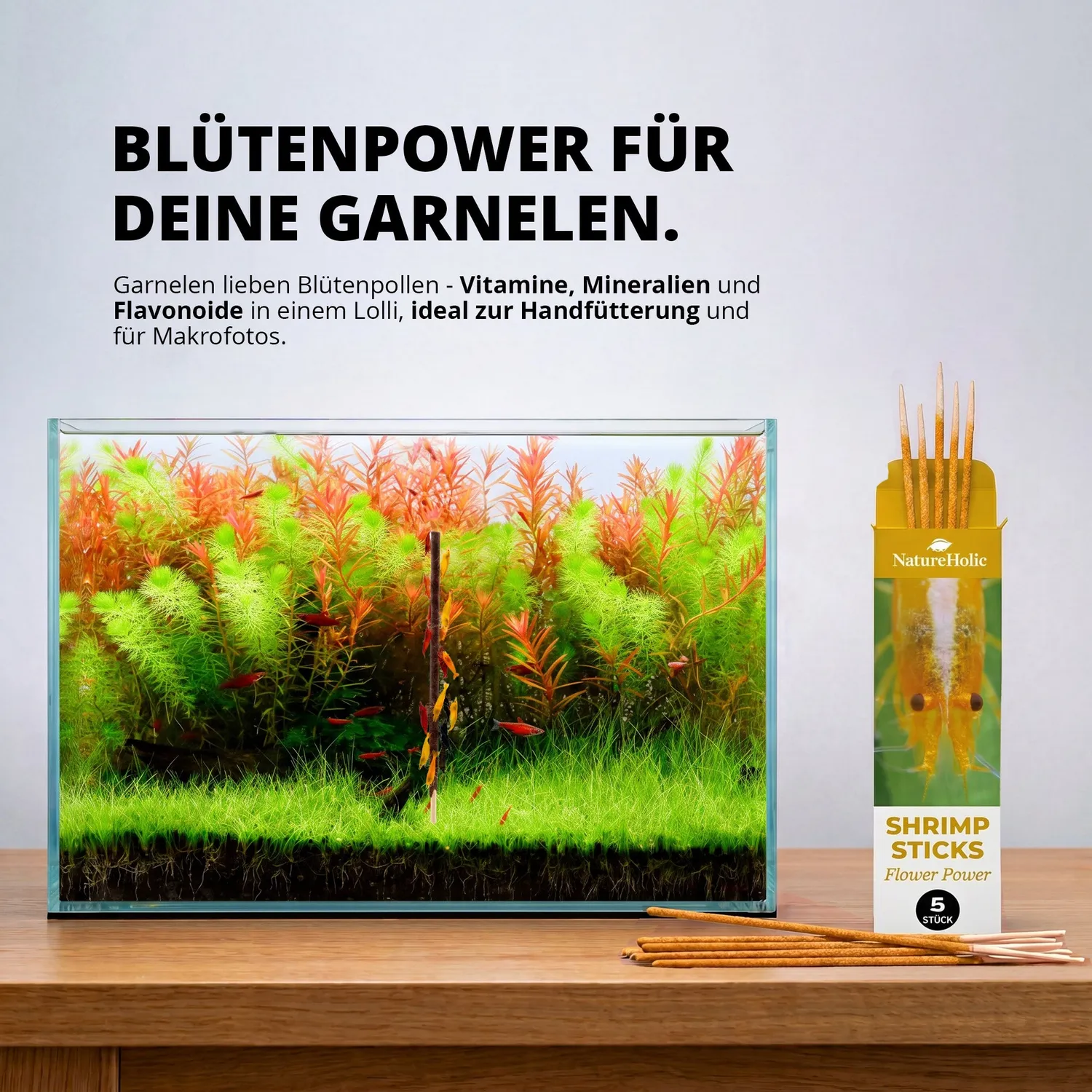 NatureHolic Garnelen Lollies Flower Power 5 Stk Blütenpollen