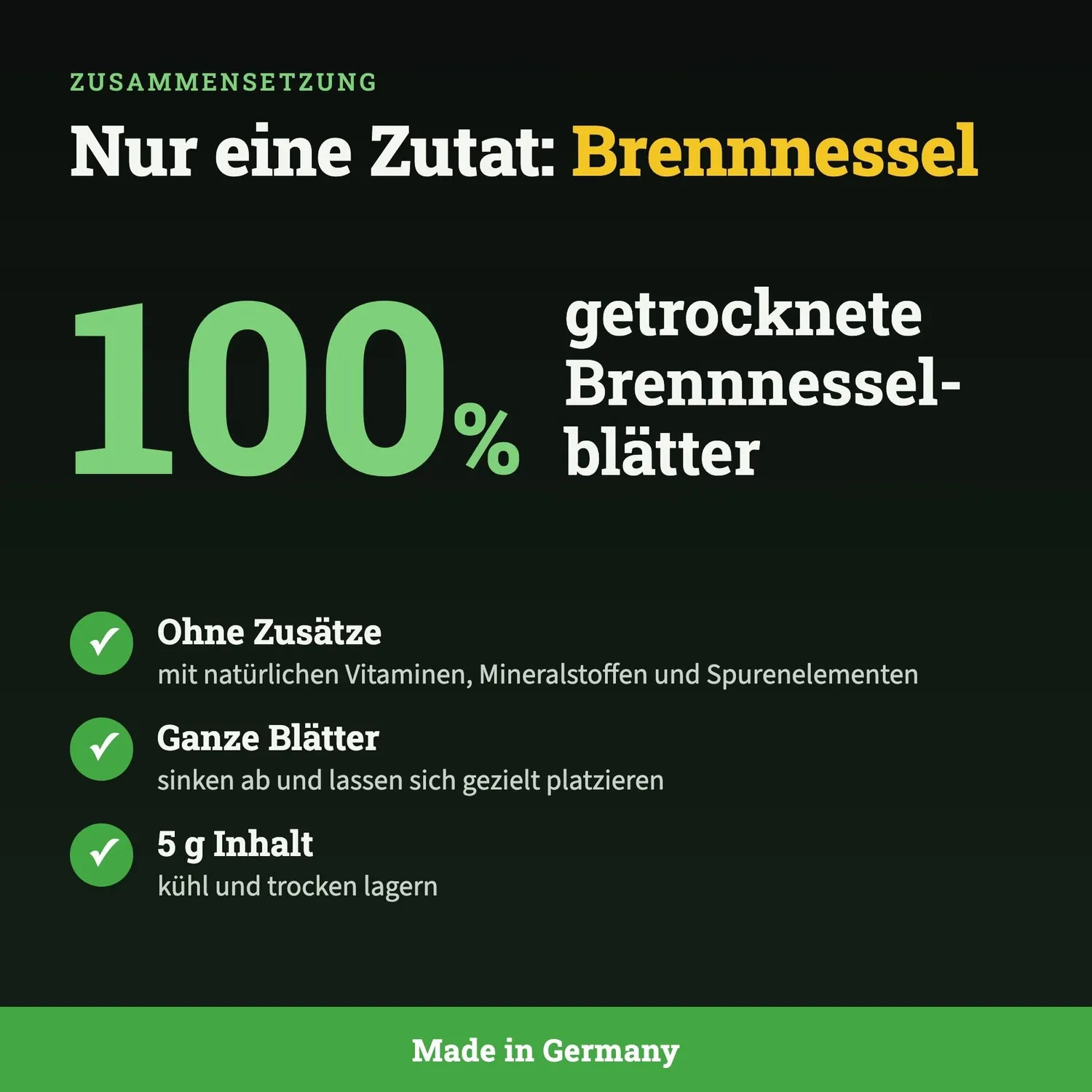 GarnelenTv Brennnesselblätter Garnelenfutter 5g Natur