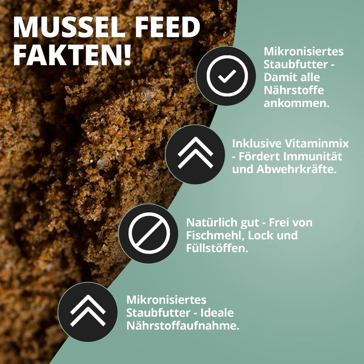 NatureHolic MusselFeed Muschelfutter Staubfutter 30 g mineralreich