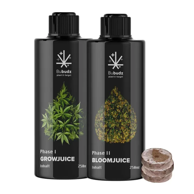 Bubudz Grow Juice Bloom Juice Dünger-Set 500ml Töpfe