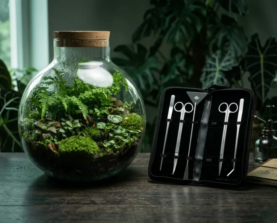 NatureHolic Flaschengarten Pflegeset Scaping-Set 5-teilig Edelstahl