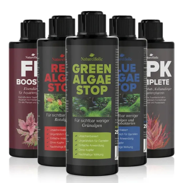 NatureHolic Anti-Algen Komplett Set Wasserpflege 5x250 ml