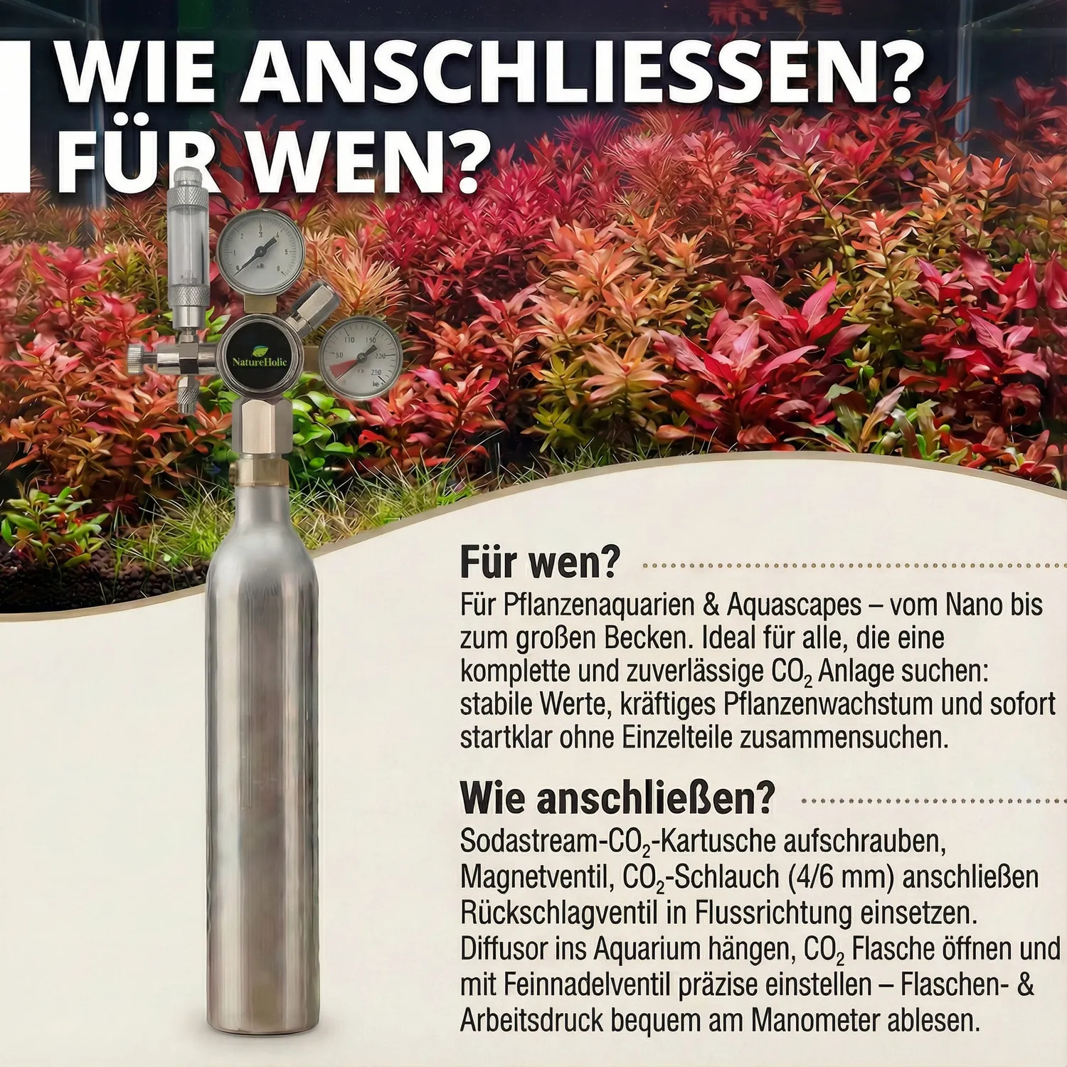 NatureHolic CO2 Anlage Komplett Set SodaStream