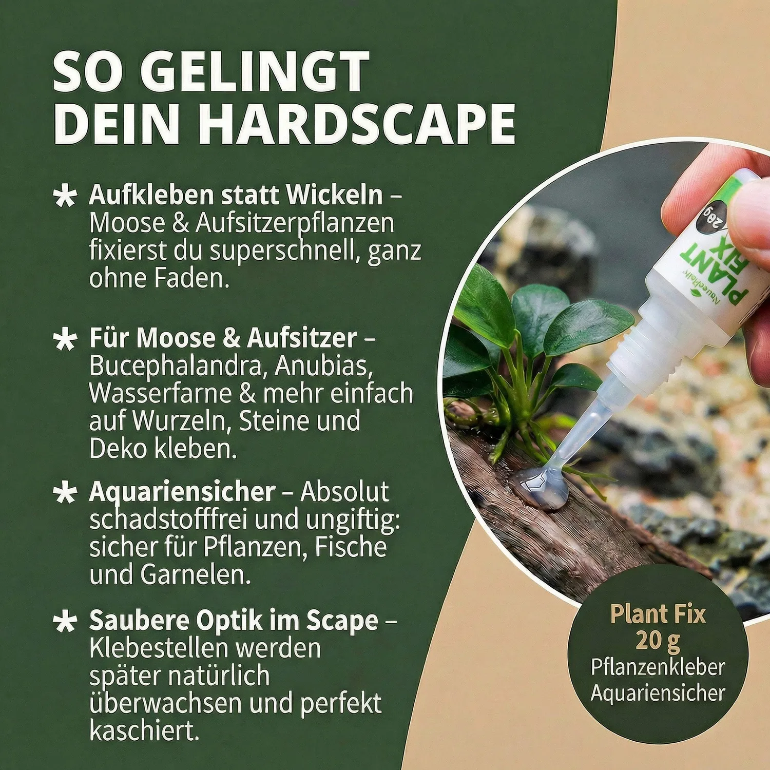 NatureHolic Plant Fix Pflanzenkleber Aquarium 20 g weißlich