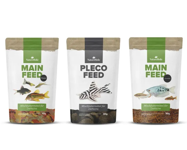 NatureHolic Premium Fischfutter Set 3-teilig Zierfische made in DE