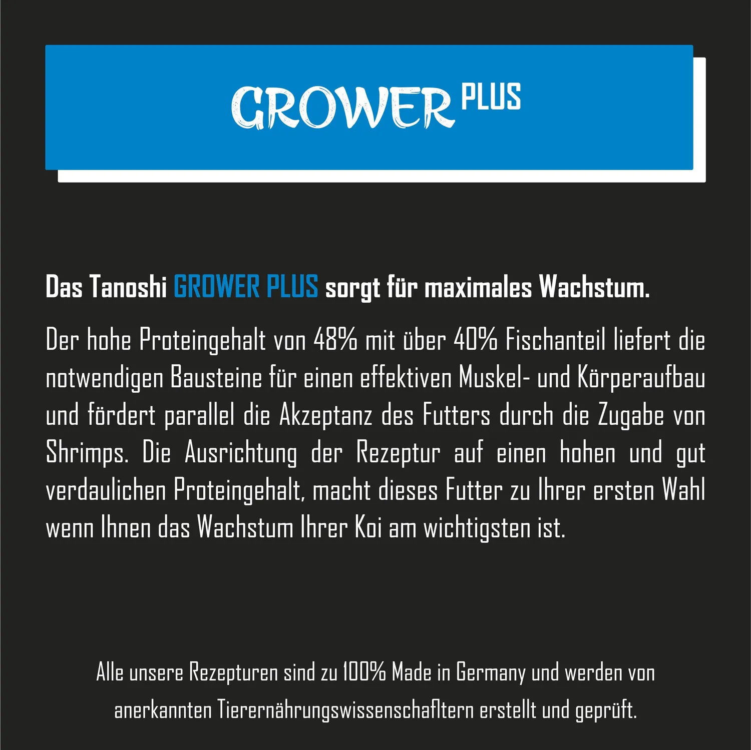 Tanoshi Grower Plus 3mm Koifutter 13,5 kg mit Lachsöl