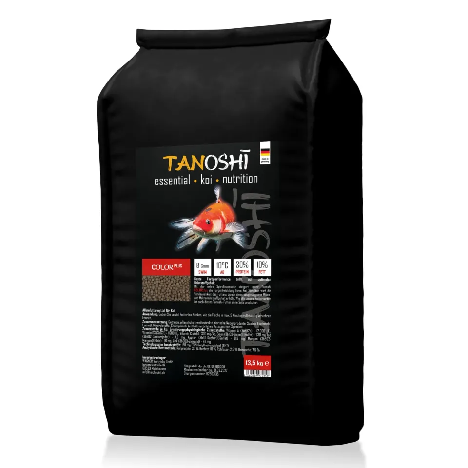 Tanoshi Color Plus 3mm Koifutter 13,5 kg mit Astaxanthin