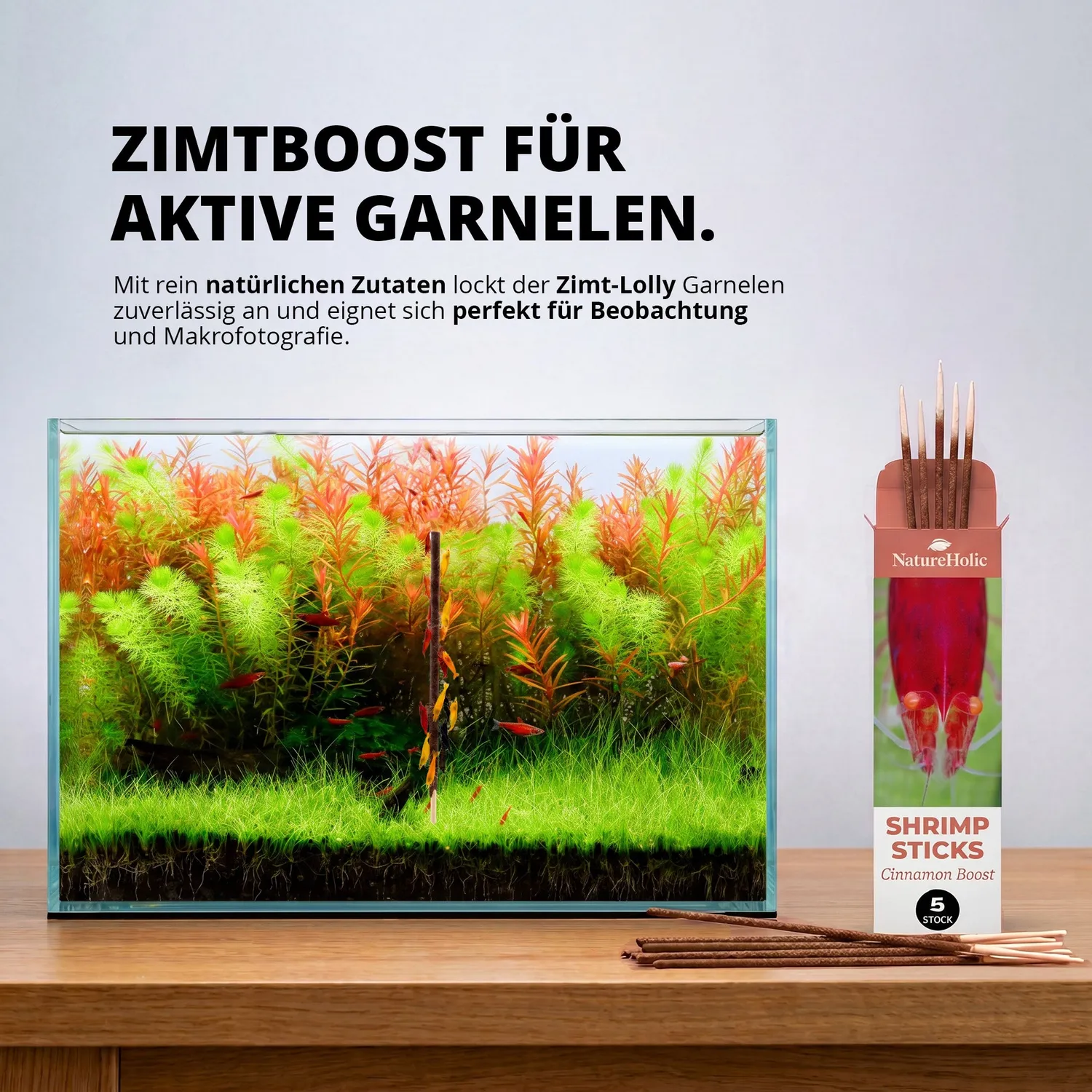 NatureHolic Garnelen Lollies Cinnamon Boost 5 Stück Zimt