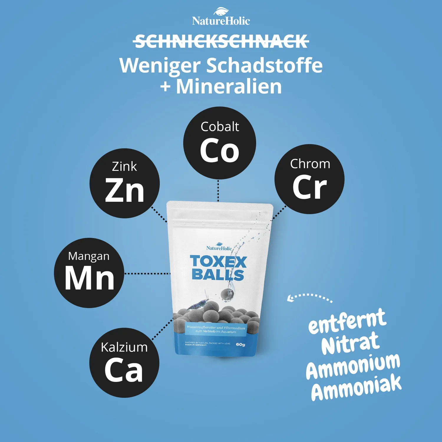 NatureHolic ToxEx Balls Wasseraufbereiter 60g Mineralien