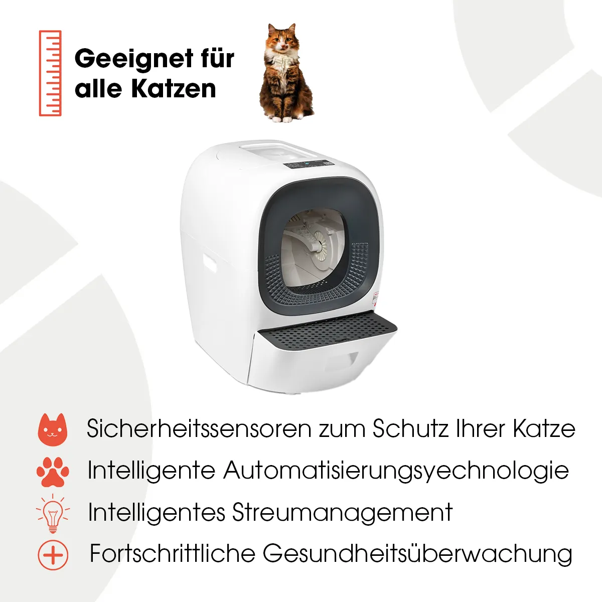 Closer Pets Cat Mate Katzentoilette selbstreinigend App weiß