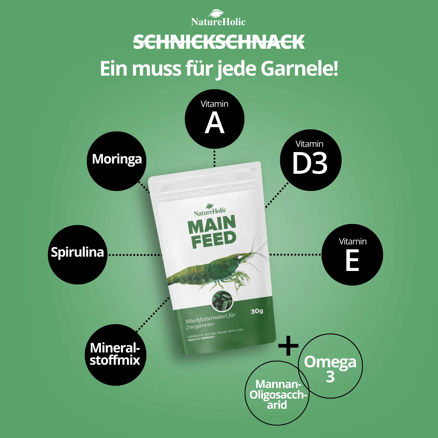 NatureHolic Mainfeed Garnelenfutter 30g Softpads Insektenprotein