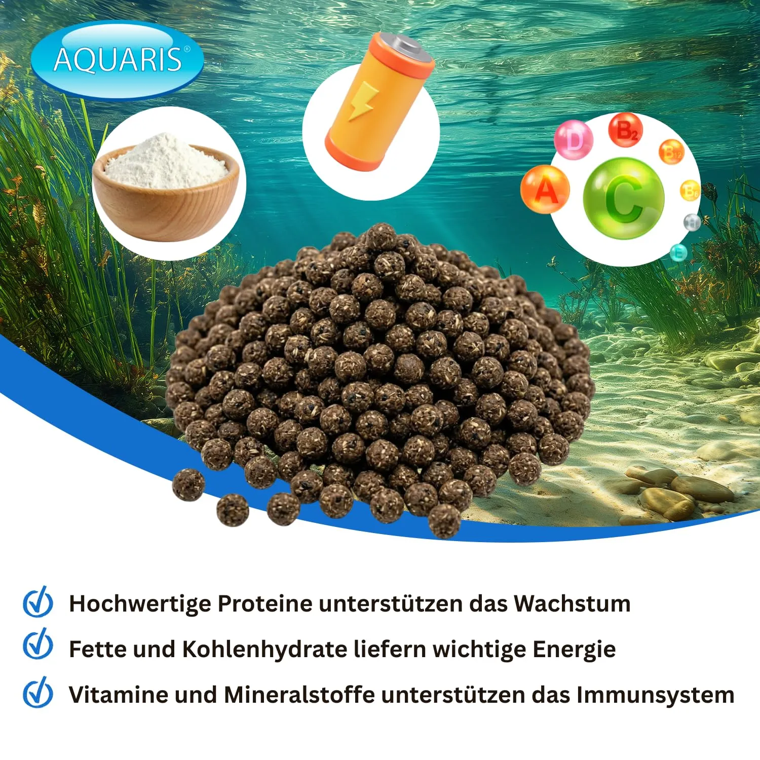 AQUARIS Störfutter Pellets 6 mm sinkend 3,81 kg