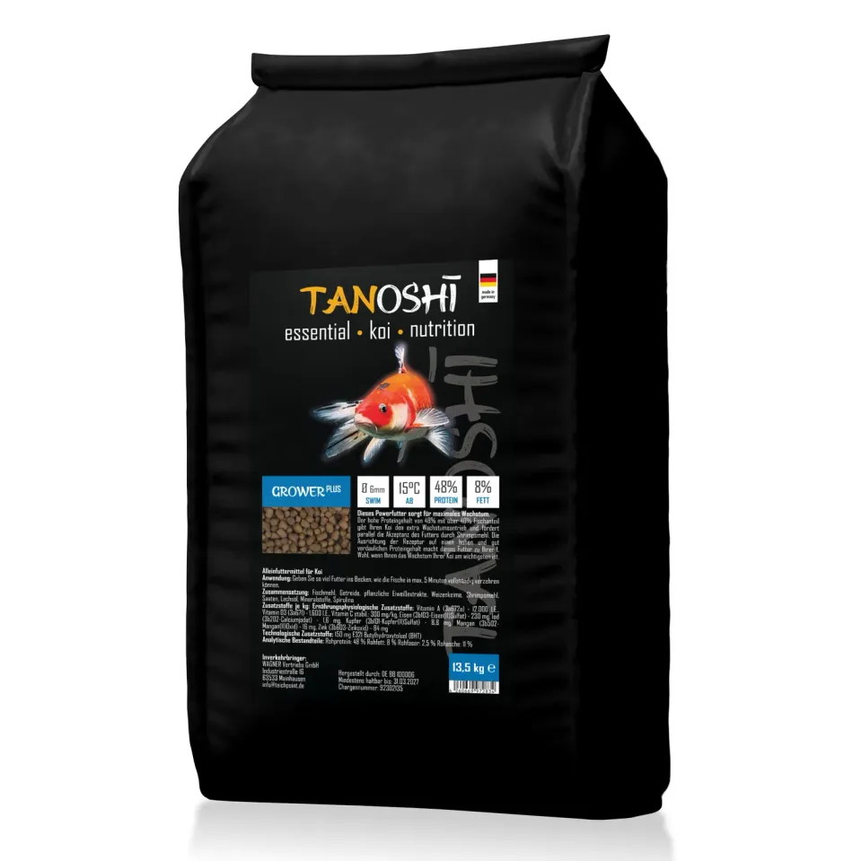 Tanoshi Grower Plus Koifutter 13,5 kg 6mm Wachstum
