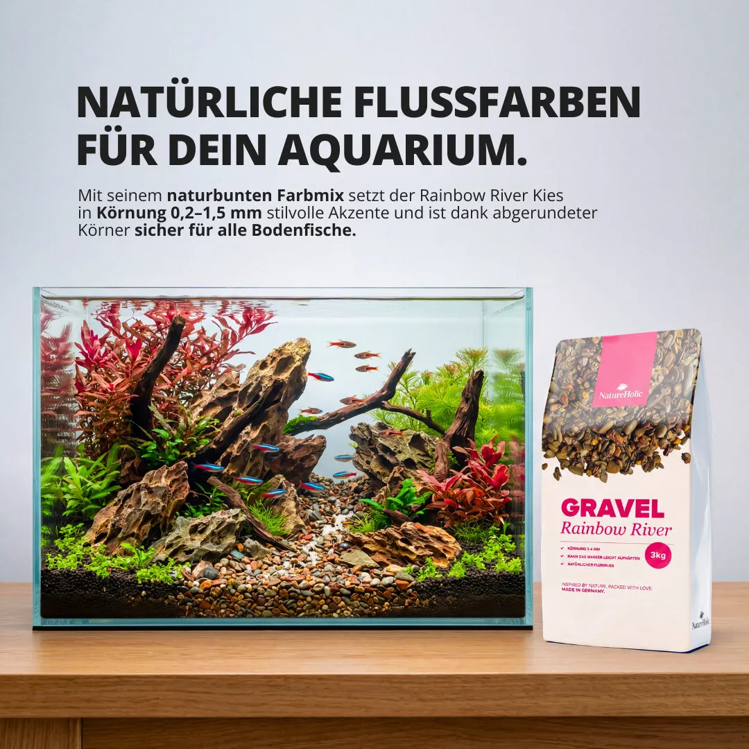 NatureHolic Naturkies Rainbow River Bodengrund 3kg 0,2-1,5mm