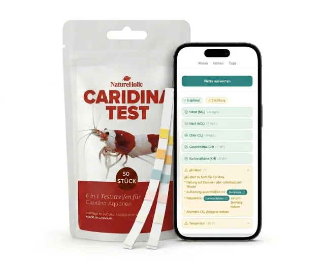 NatureHolic Caridina Test Kit Wassertest Streifen mit App
