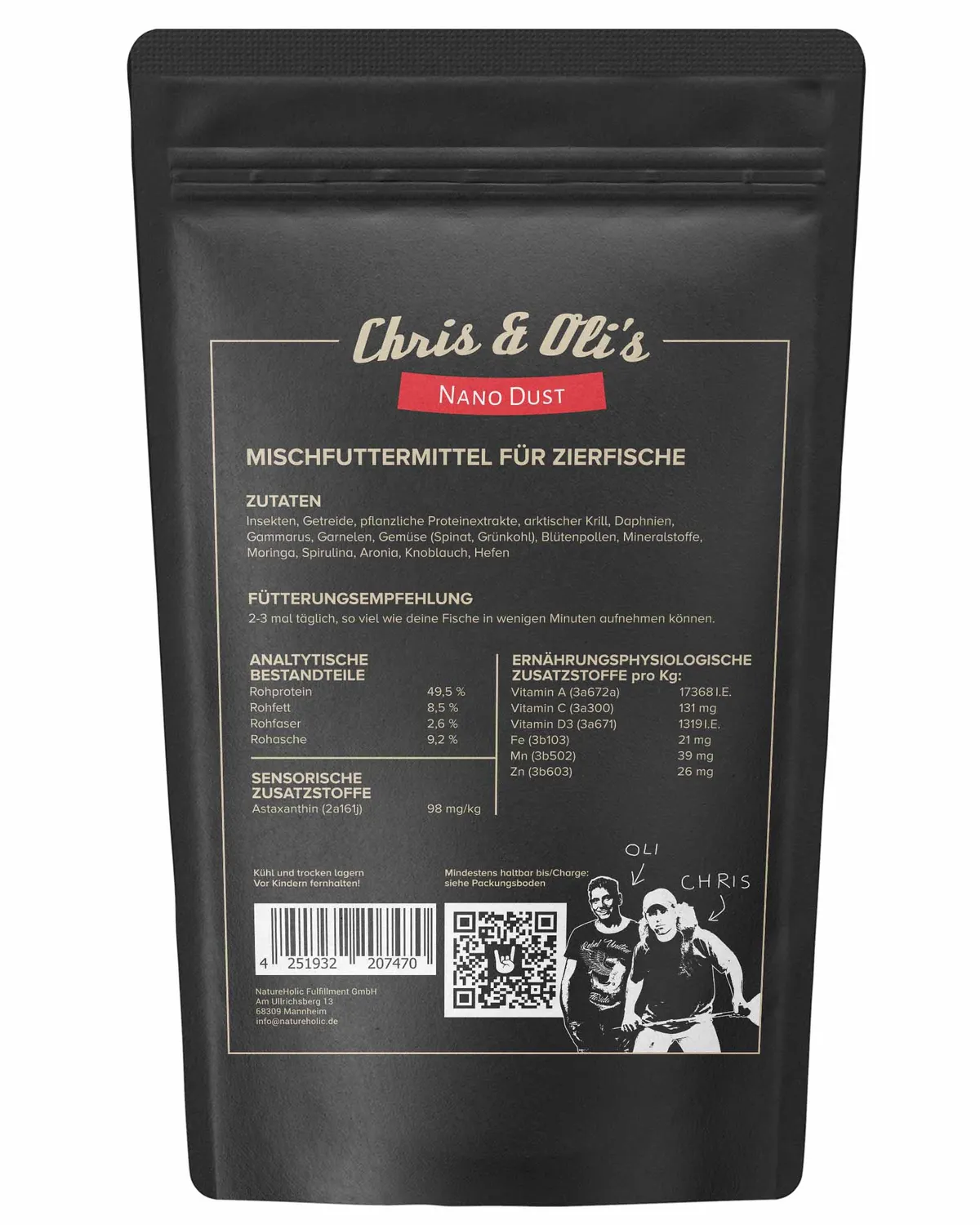 Chris und Olis Nano Dust Staubfutter 45g Fischlarven