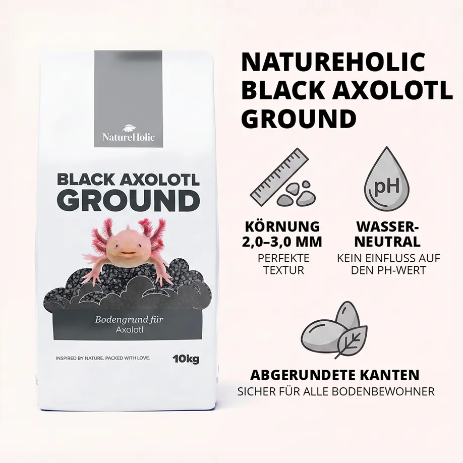 NatureHolic Black Axolotl Ground Bodengrund 10kg 2-3mm
