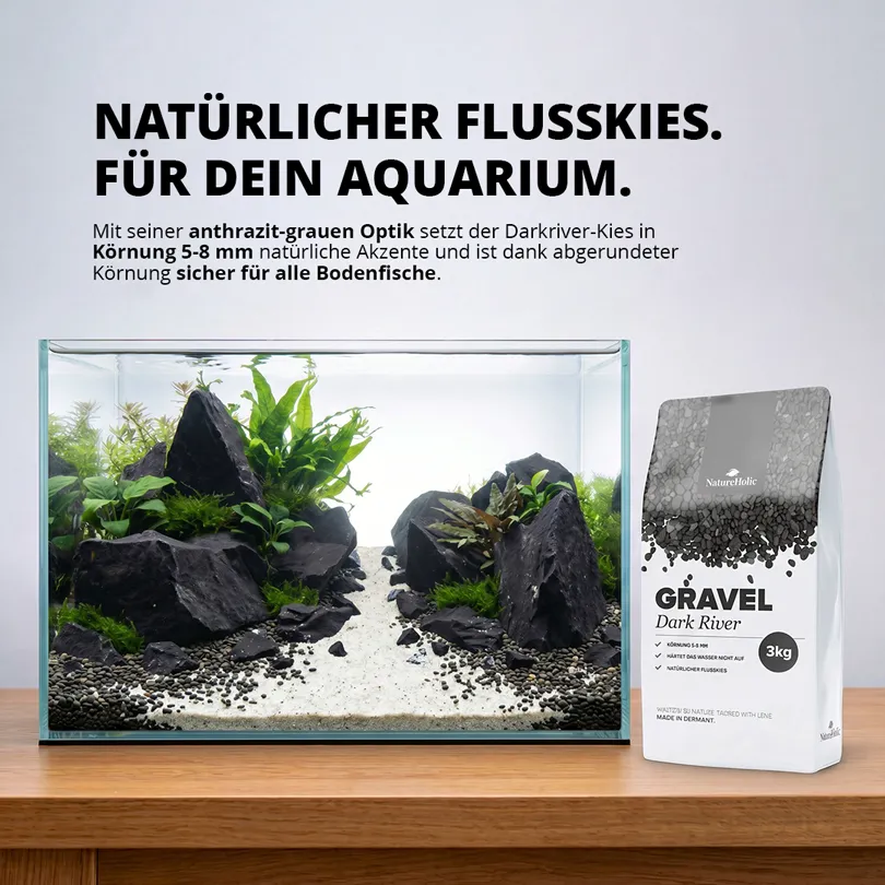 NatureHolic Dark River Naturkies 3 kg 5-8 mm anthrazit