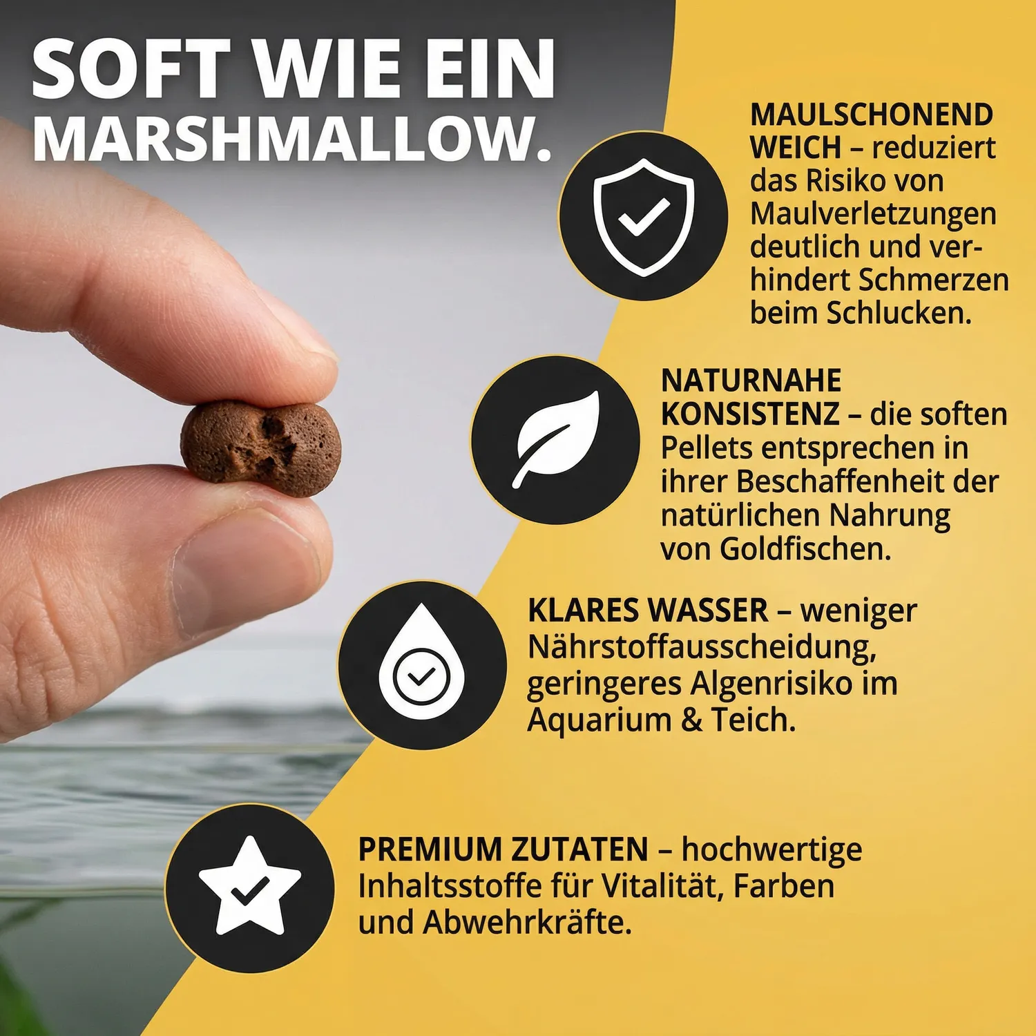 NatureHolic Goldfish Softies Goldfischfutter 130g schwimmend