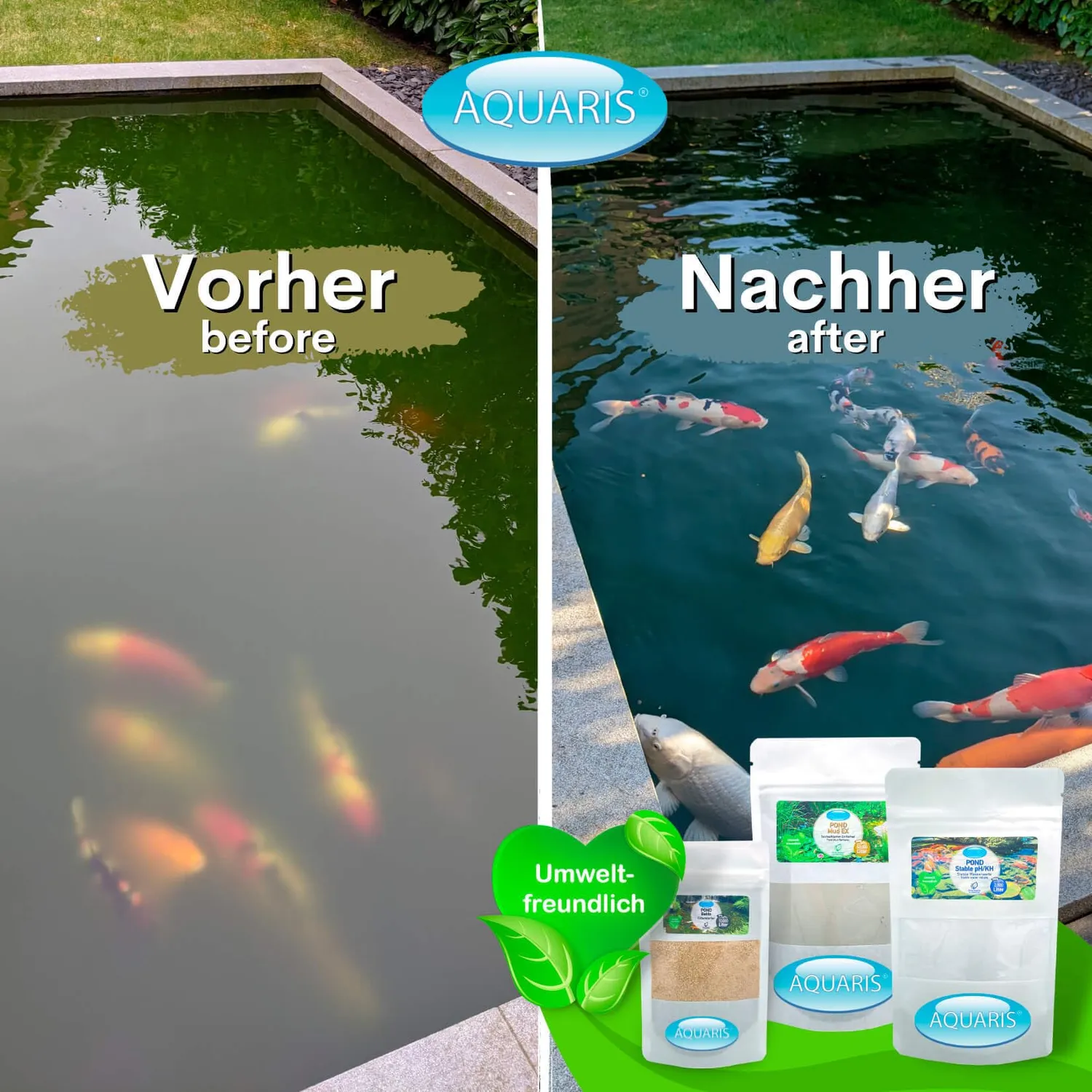 Aquaris Teichpflege Sparset Filterstarter 1200 g chemiefrei