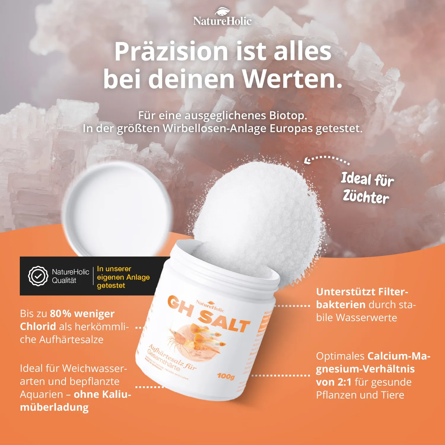 NatureHolic GH Salt Aufhärtesalz 250 g chloridarm