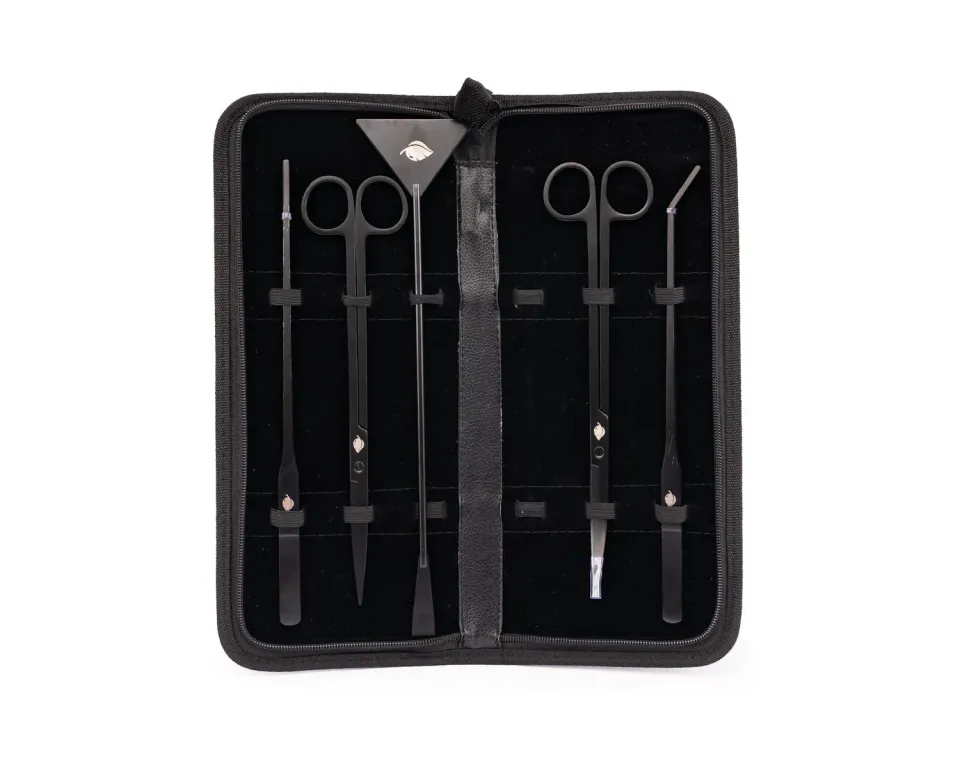 NatureHolic Aquascaping Set Black Werkzeug-Set 5-teilig Edelstahl