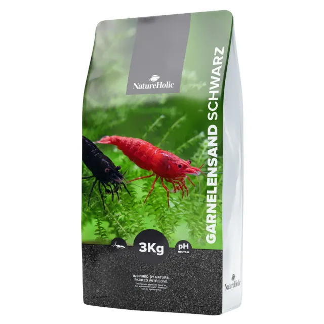 NatureHolic Garnelensand Schwarz Aquariensand 3 kg 0,4-0,8 mm