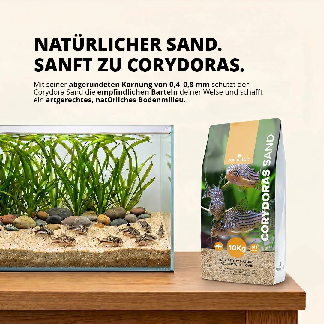 NatureHolic Corydoras Sand Panzerwels-Bodengrund 10 kg natur