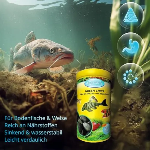 AQUARIS Green Chips Welsfutter 120 g mit Spirulina