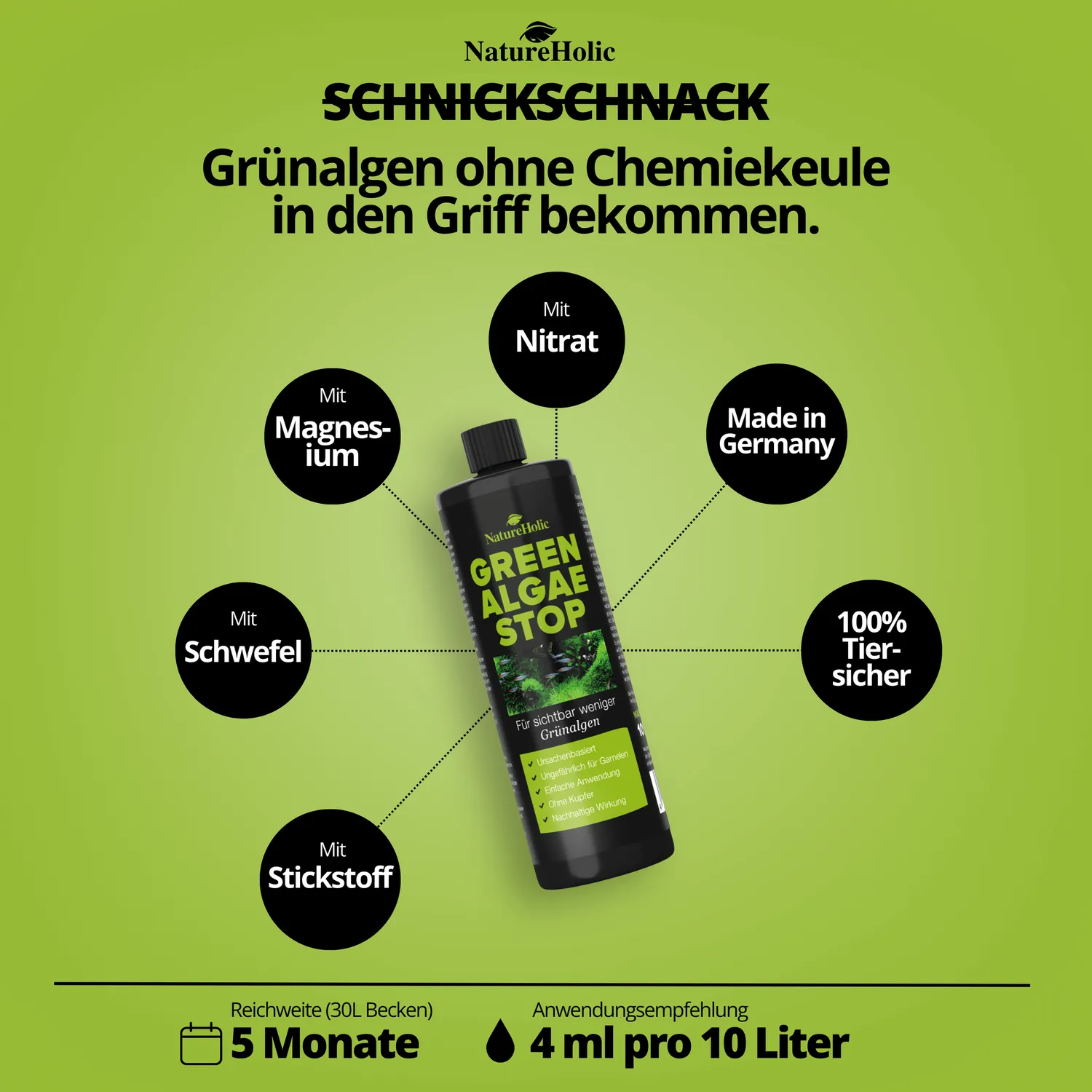 NatureHolic Green Algae Stop Grünalgenentferner 250 ml Nitrat