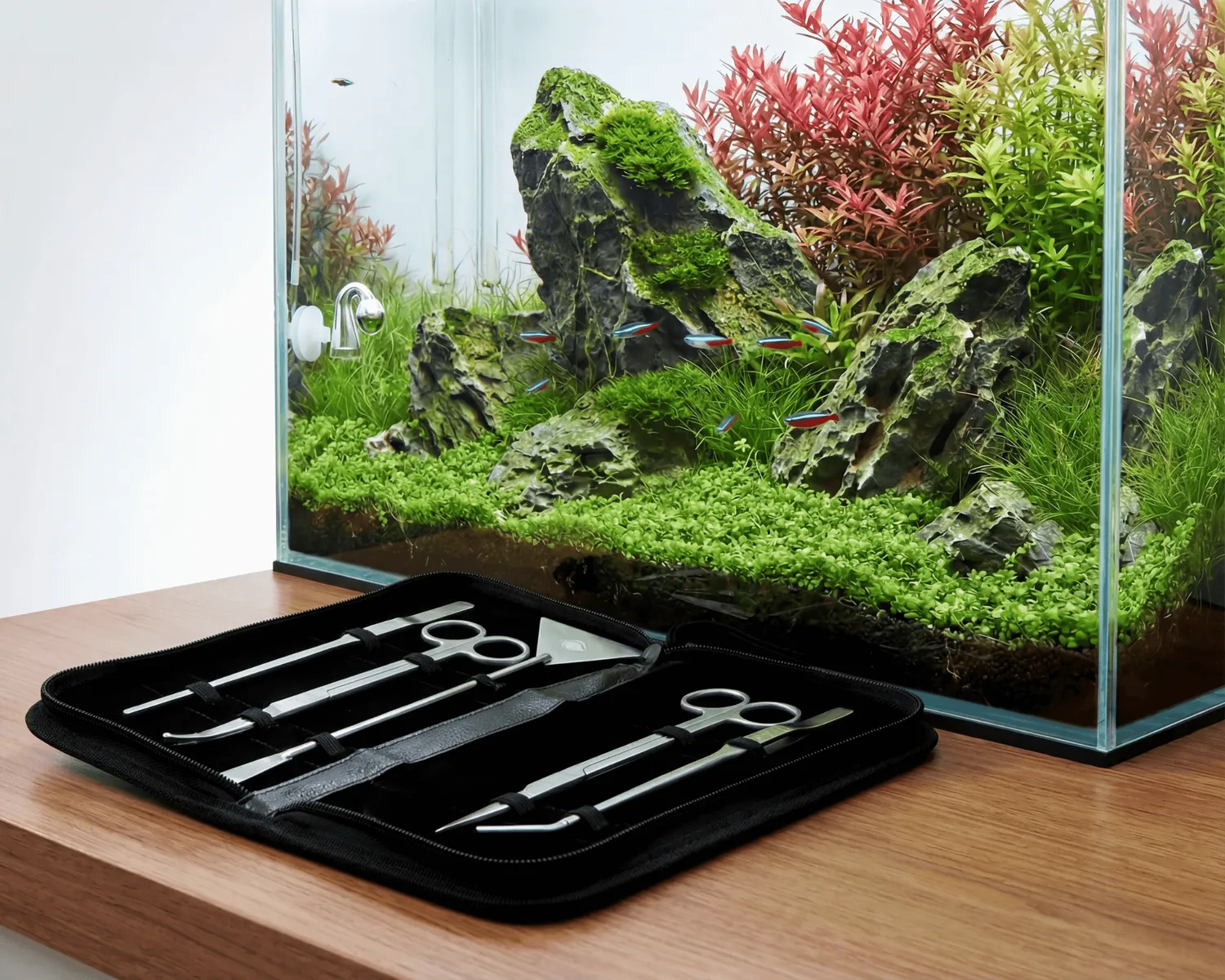 NatureHolic Aquascaping Set silver Werkzeug-Set 5-teilig Etui