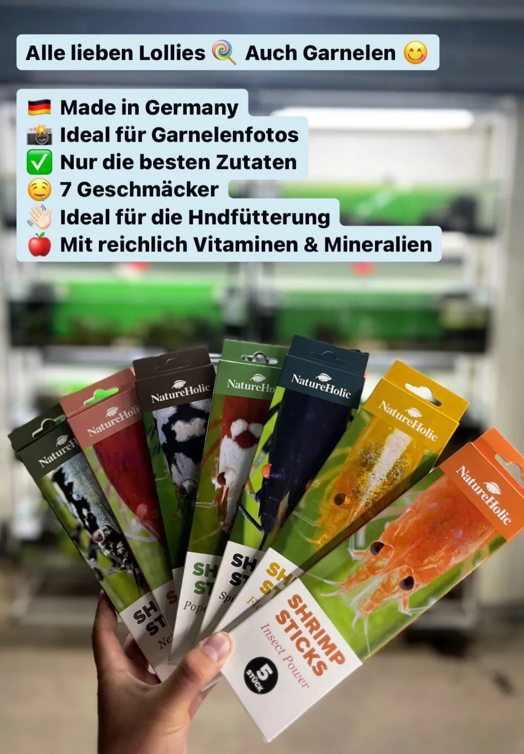 NatureHolic Shrimp Lollies Blue Spirulina Garnelenfutter 5 Lollis