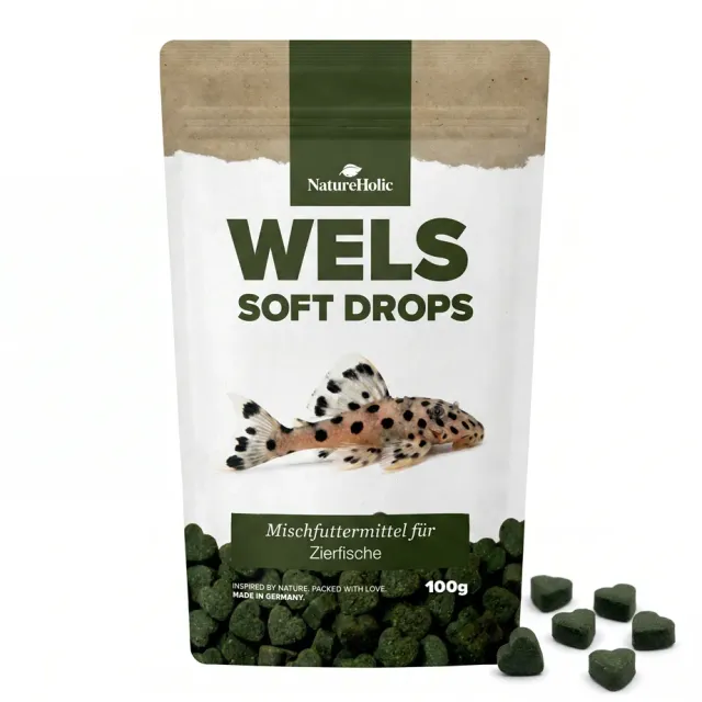 NatureHolic Wels Soft Drops Welsfutter 100g Insektenprotein