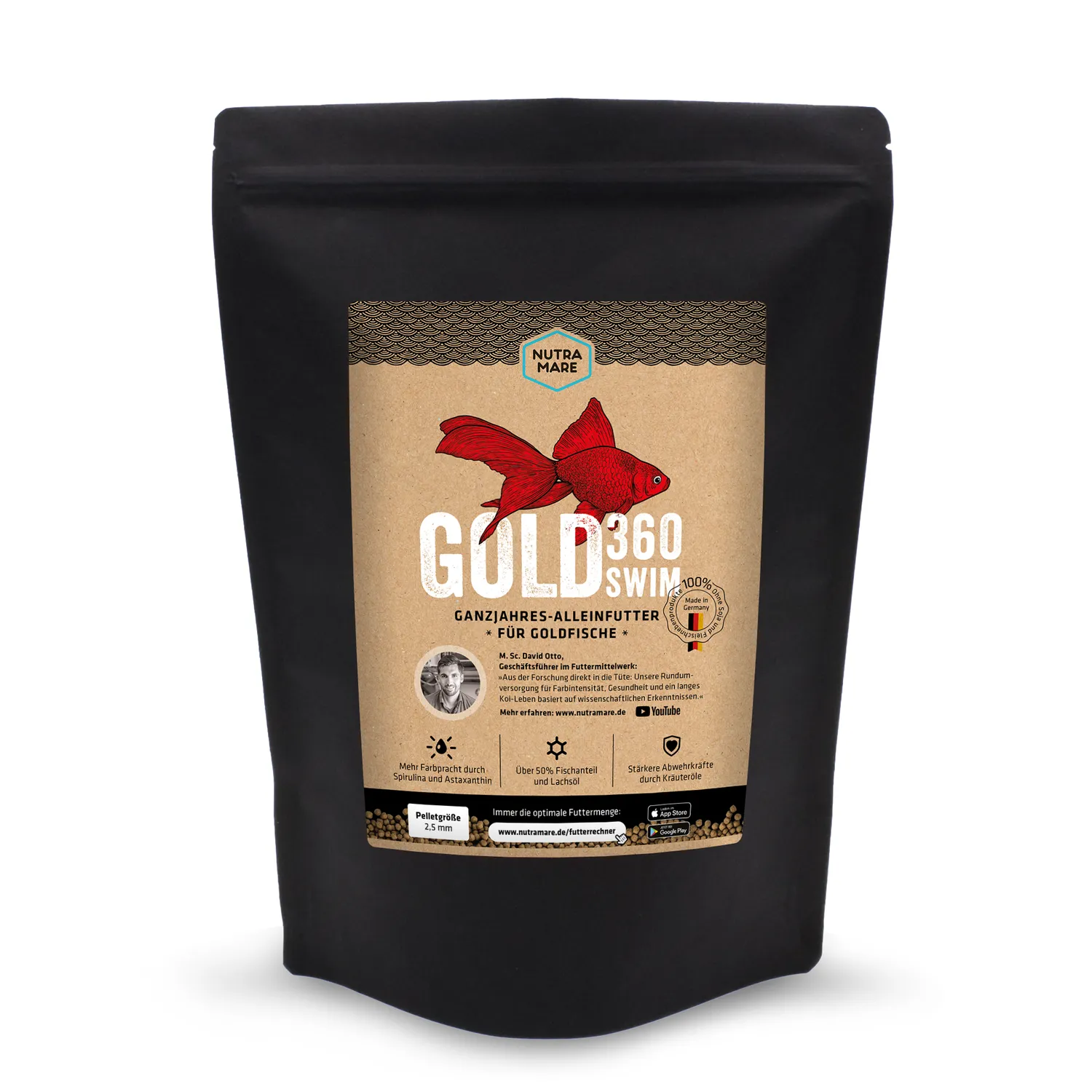 nutramare Gold360 Swim Goldfischfutter 0,4 kg für Farbe