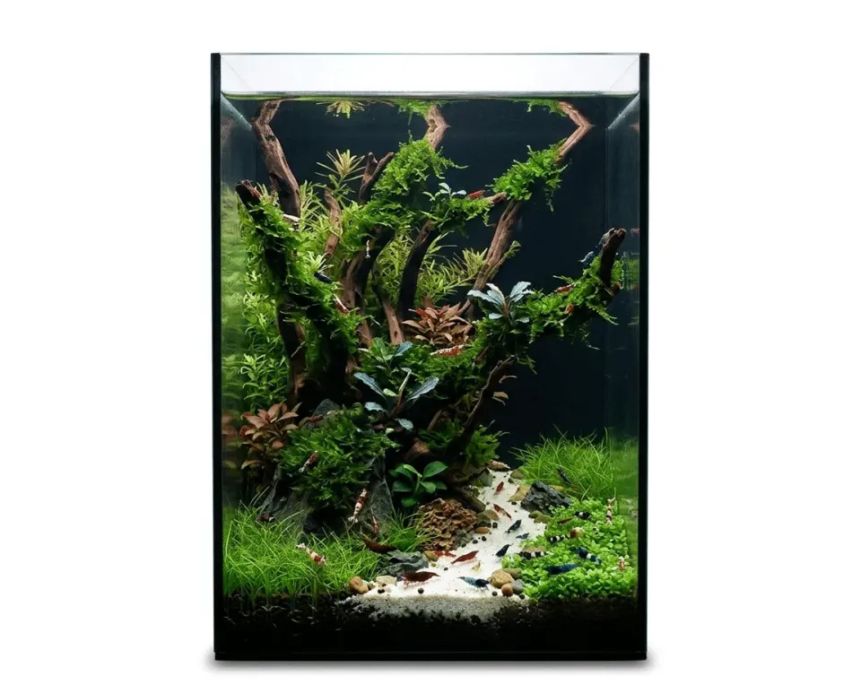 NatureHolic Black Wall 20L Aquarium Nano schwarzes Glas