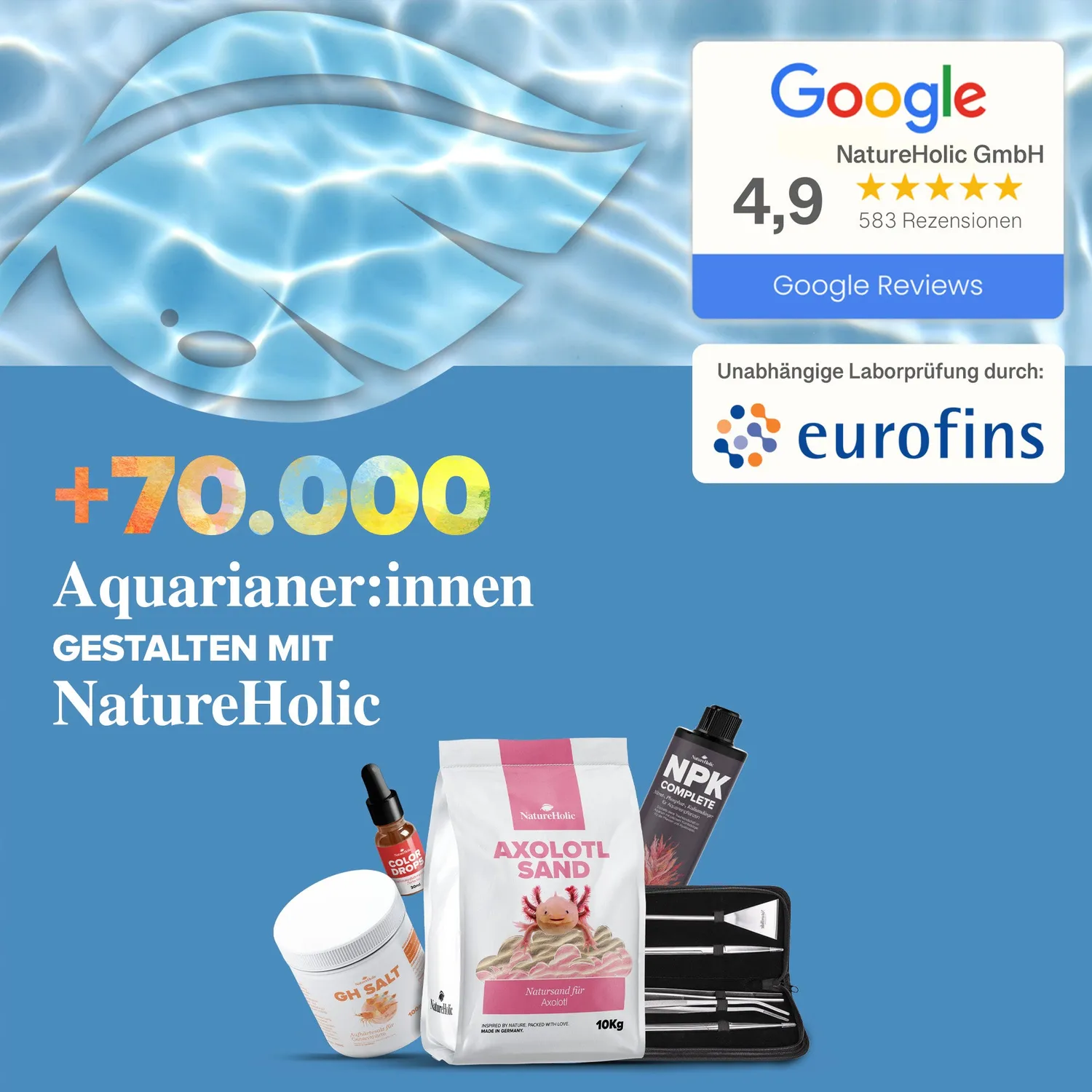 NatureHolic Aqua Check 6-in-1 Wassertest Teststreifen 50 Stück
