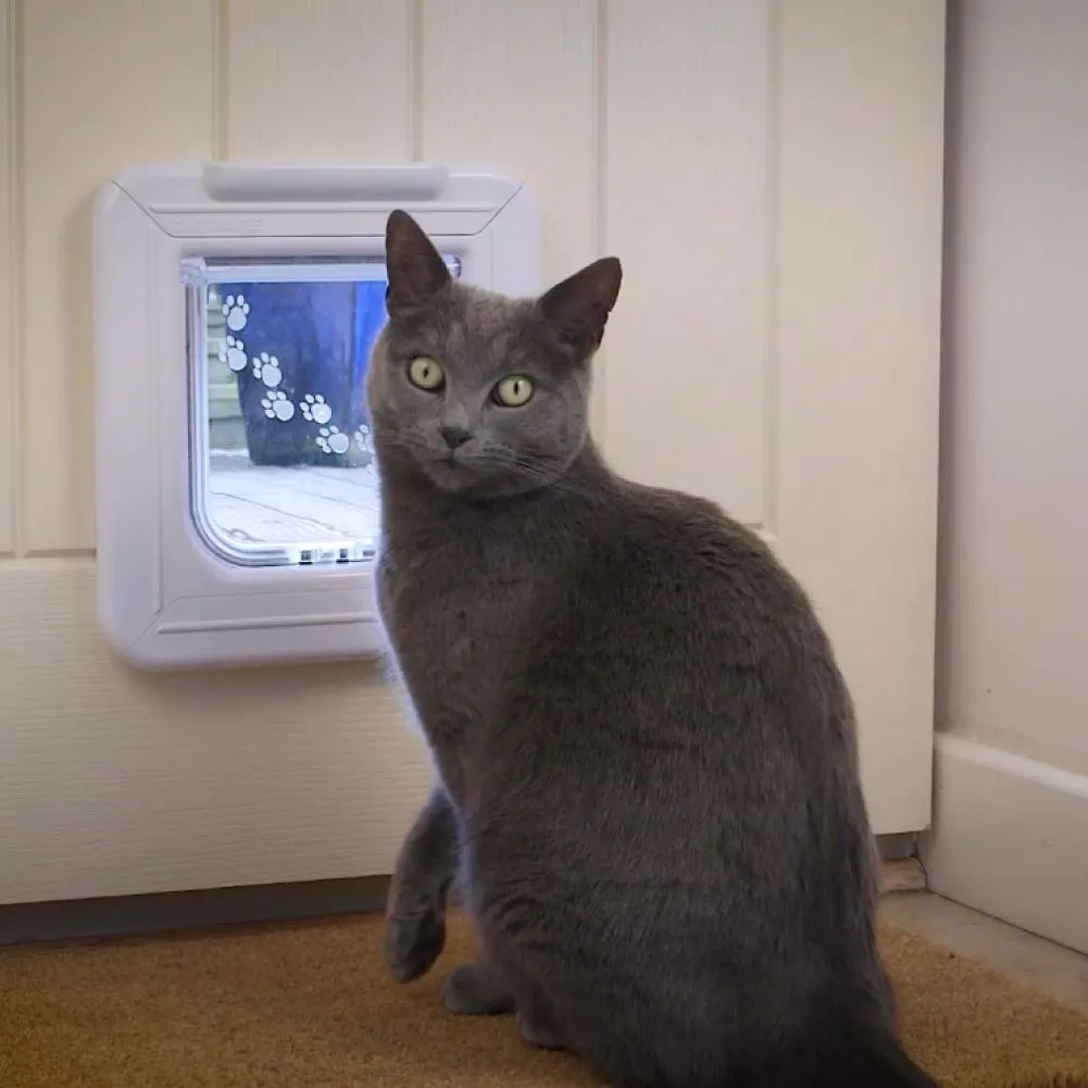 Closer Pets Cat Mate Elite 355W Mikrochip-Katzenklappe weiß Timer
