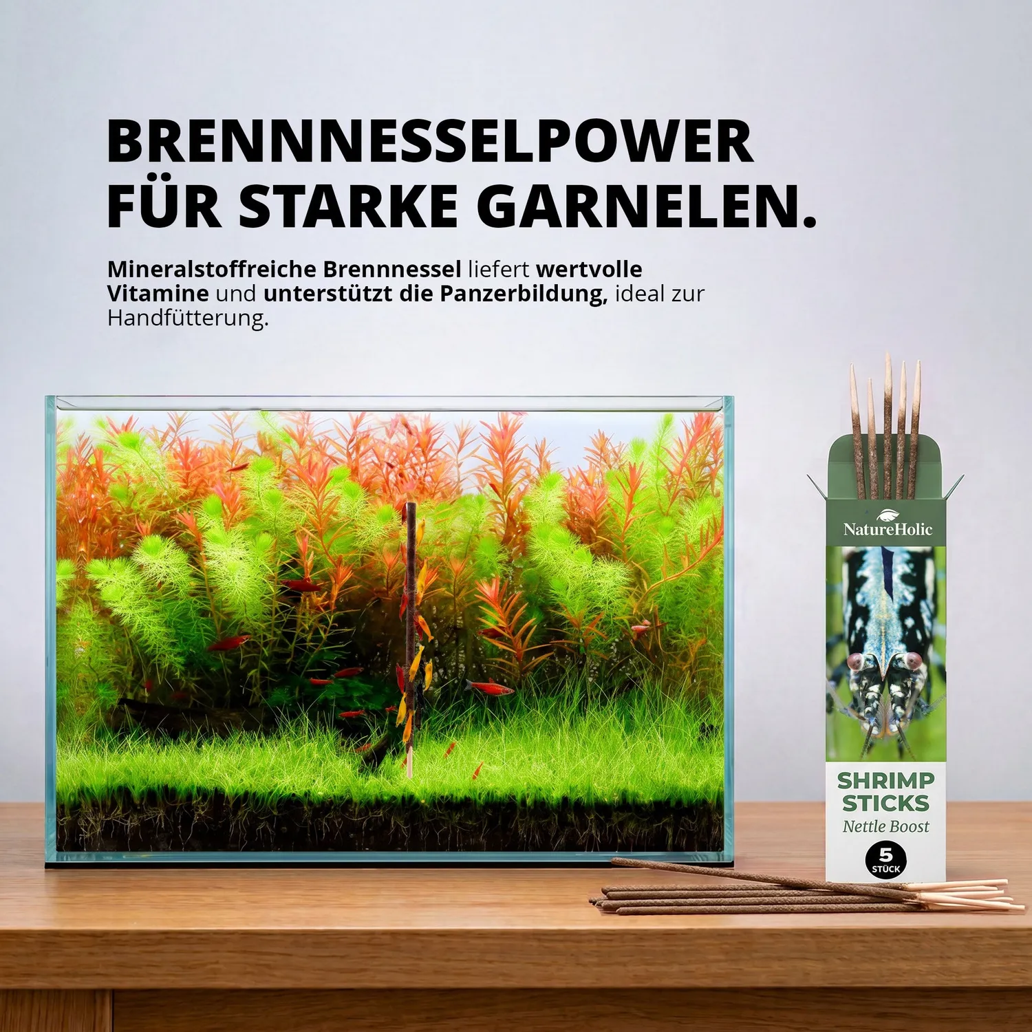 NatureHolic Garnelen Lollies Brennnessel Boost 5 Stück