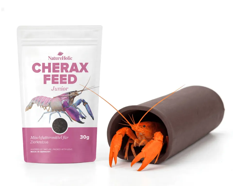 NatureHolic Cherax Futter & Versteck Set Junior 30g + Höhle