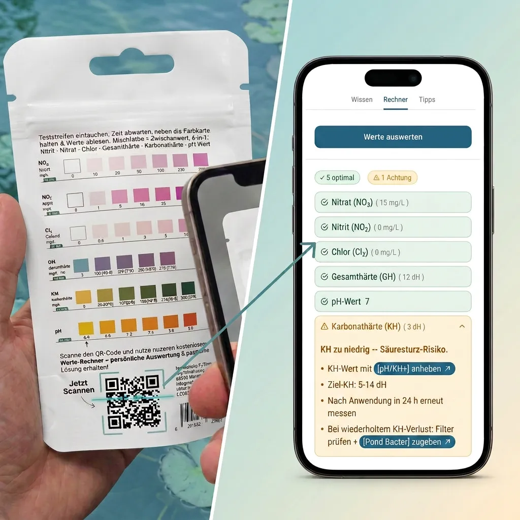 NatureHolic Teich Check 6-in-1 Wassertest Teststreifen Gartenteich