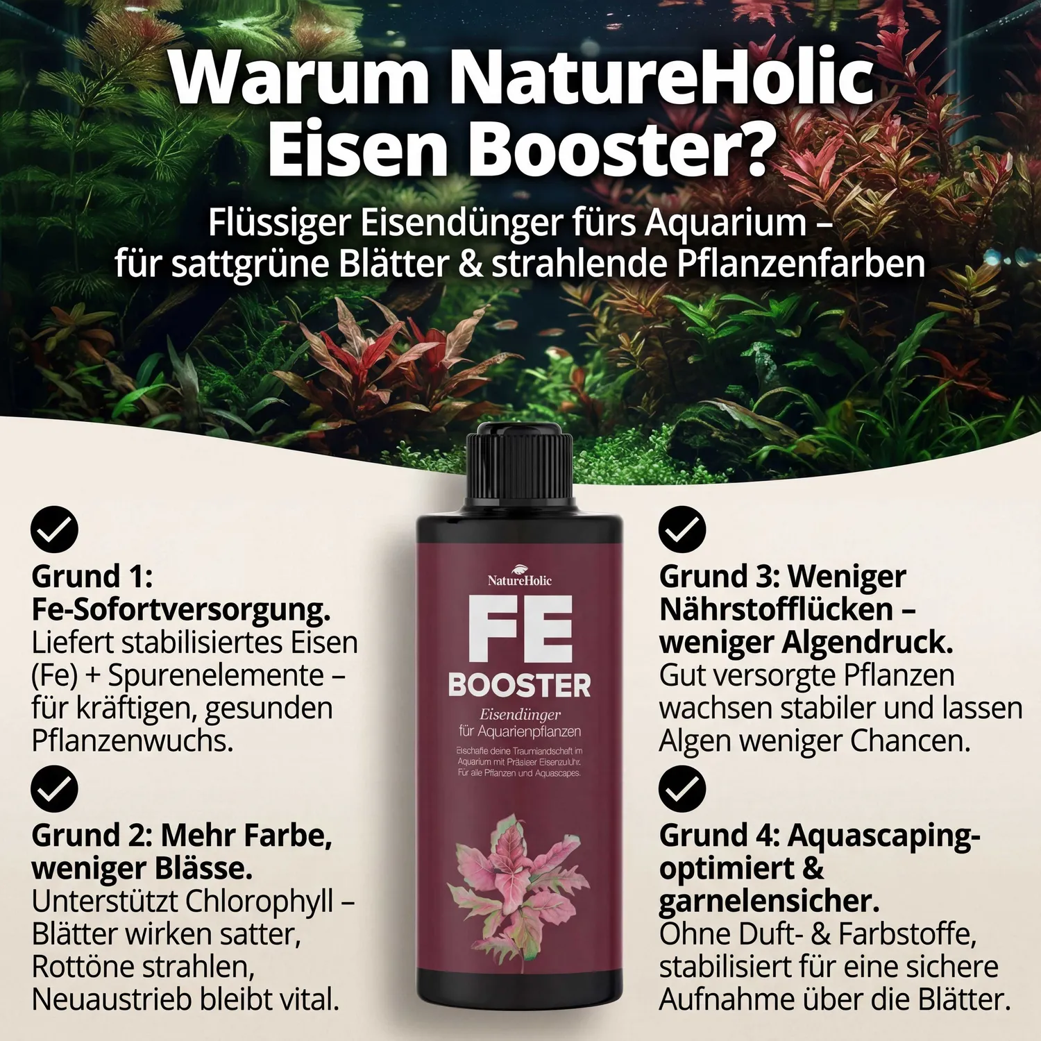 NatureHolic Eisenboost Eisendünger Aquarium flüssig Eisen