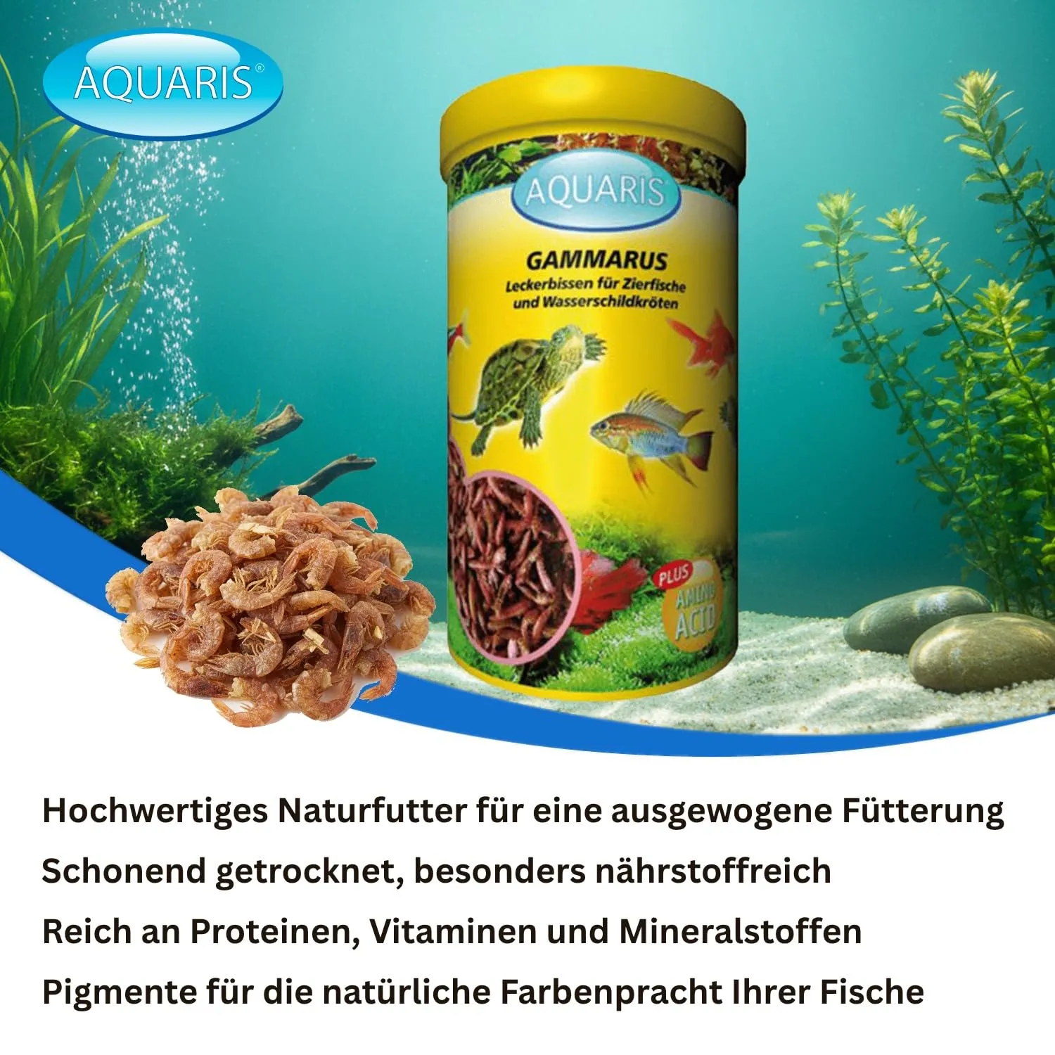 Aquaris Gammarus Fischfutter 25 g natürliche Bachflohkrebse
