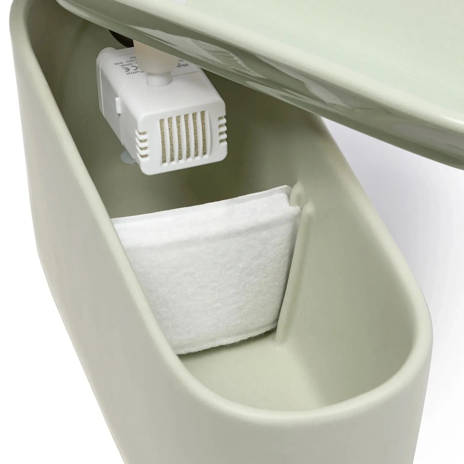 Closer Pets Cat Mate Trinkbrunnen Keramik 800 ml USB Salbeigrün
